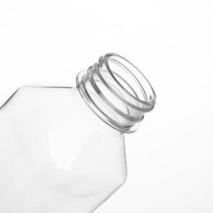 China 250ml 300ml Clear Plastic Bottles For Juices Beverage Square Shape on sale