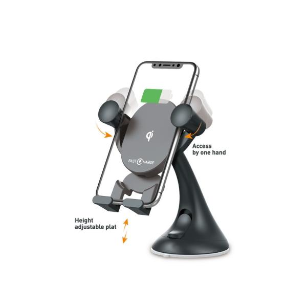 4 Stand ABS QC3.0 7.5W Qi Charger Car Mount WPC For Cell Phone