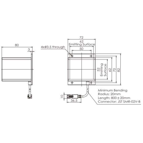 7.2W 5.8W Collimated Machine Vision Backlight 1 Channel Compact Design