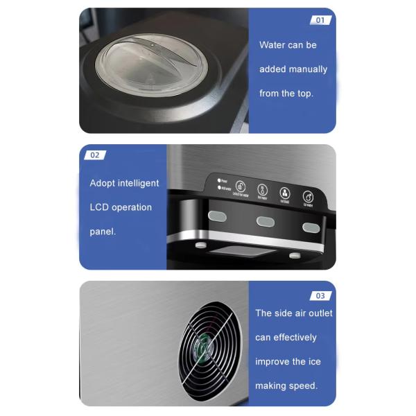 Small Home Commercial Ice Making Machine 3 in 1 Water Dispenser 25kg Bullet Ice Maker Machines for Business Automatic