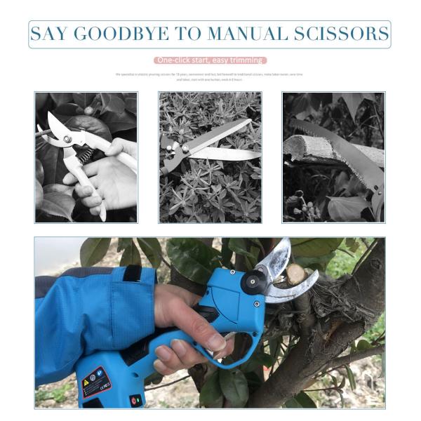 16.8V 2.5CM 건전지 과수원 Pruer 전기 가지 치기는 손가락 보호를 가진 가위를 깎습니다 Electric Pruning Scissors