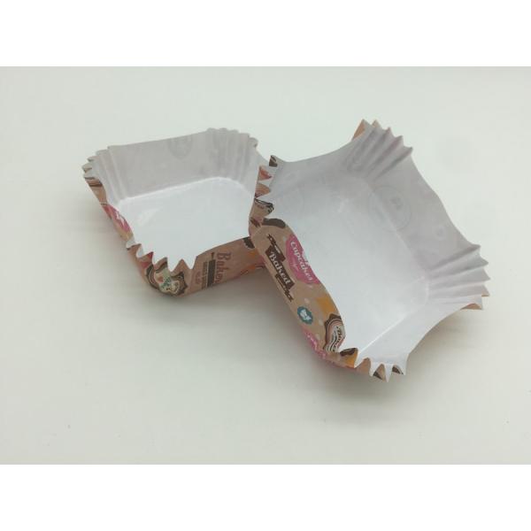 Orange Color Square Baking Liners / Cases , Dessert Pastry Paper Liners OEM Service