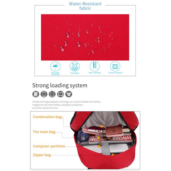 Factory wholesale custom logo solid color leisure fashion school students waterproof backpack school bag For Girls Boy Teenagers