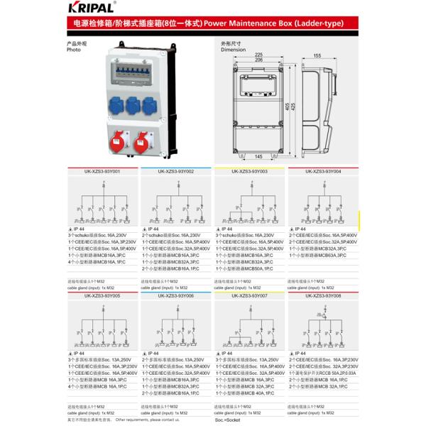 IP44 Indoor Plastic Electrical Distribution Box for Standby Power Supply