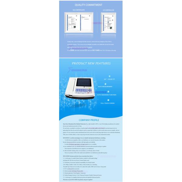 Electrocardiograph Portable ECG Machine SE1200 Lite 12 Channel TFT Full Touch Screen