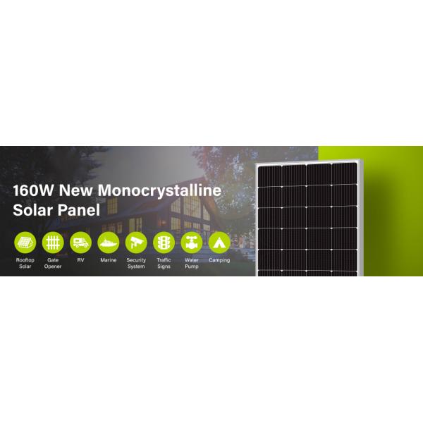 160W Off Grid Monocrystalline PV Cell Module Mono Poly Solar Panel 12V