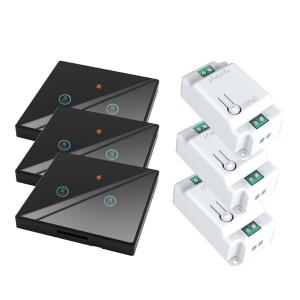 Buy cheap RF433 Wireless Remote Control Switch Crystal Glass Panel Touch Switch with 10A breaker refit old version circuit product
