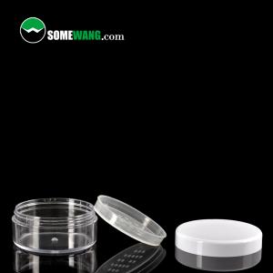 China 24g Clear Empty Loose Powder Container Round Makeup Reusable Plastic Jar Travel Size on sale