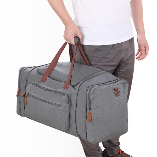 Large Capacity Grey Suitcase Duffle Bag With Shoe Compartment