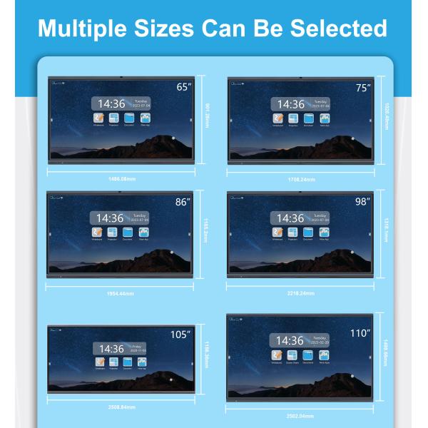 HDFocus 55 75 Inch Display Touch Screen Flat Panel 4K Hd Smart Portable Electronic White Board Interactive WhiteBoard for School