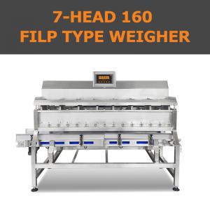 China High Speed Sticky Materials Multihead Weigher 7 Head 160 Flip Type For Octopus Beef Slices on sale