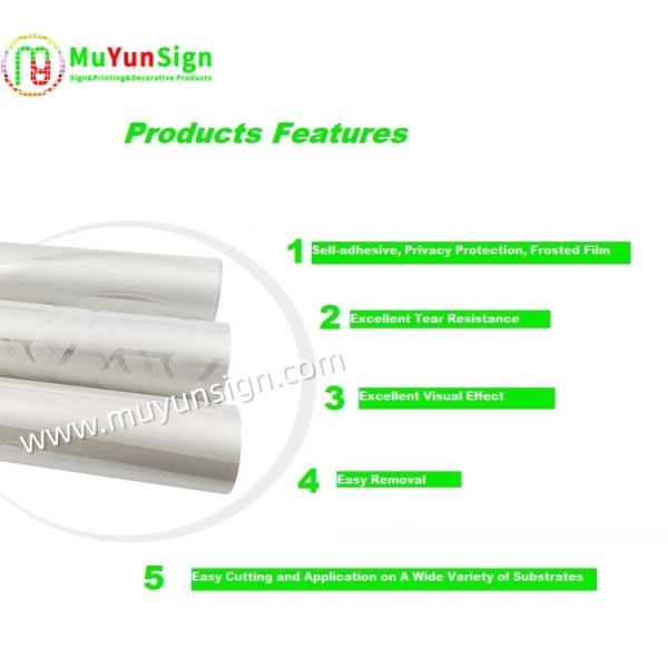 Privacy Protective Vinyl Window Film Self Adhesive Waterproof