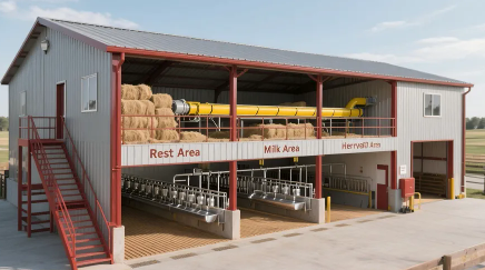 Hot-DIP Galvanized Steel Structure Cow Shelter with Customizable Span and Earthquake Resistant Design