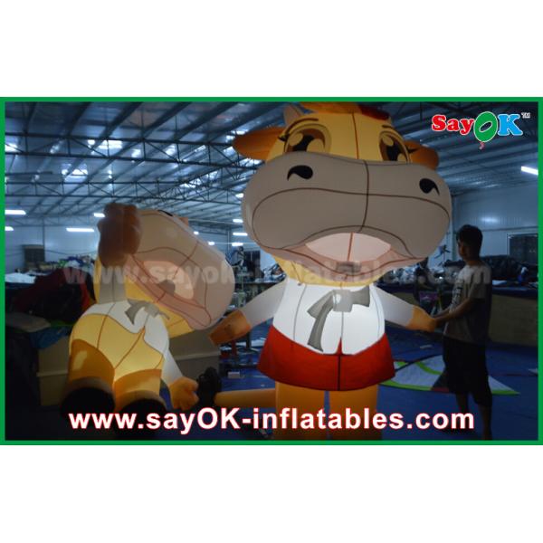 Inflatable Model Custom Animal Oxford Cloth Inflatable Cartoon Cattle Cow With LED Lighting