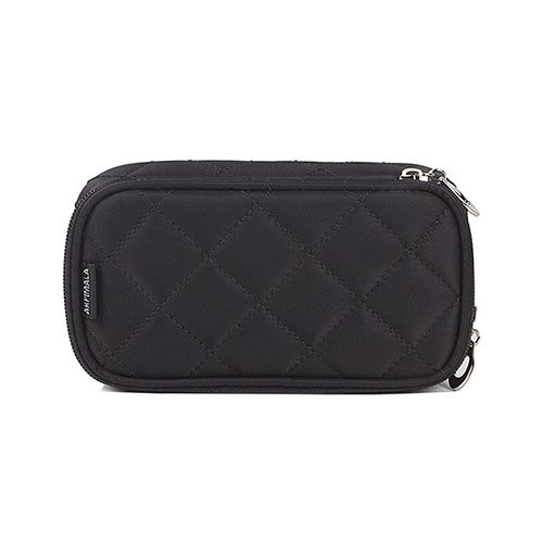 Waterproof Nylon Custom Cosmetic Bags with Diamond Pattern / Double Zipper