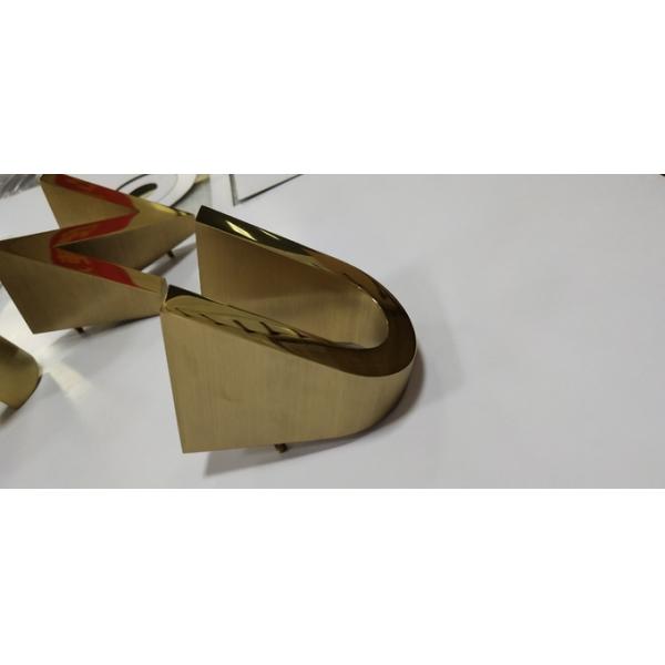 Electroplated brass 3D Stainless Steel Letters 40mm for Hospitals / Mall