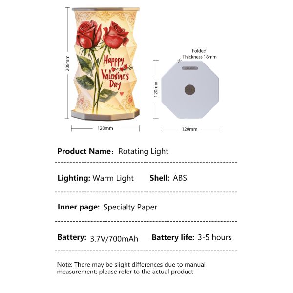 Rechargeable LED Mini Foldable Paper Cylinder Lamp 4100K 12V