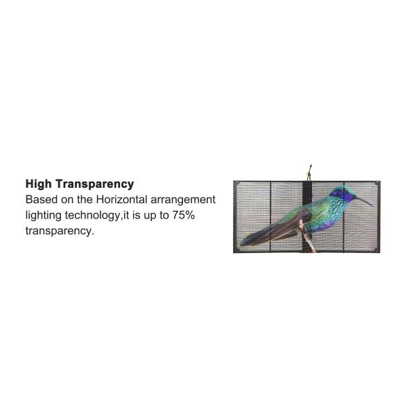 32768dots/Sqm Flexible Transparent LED Window Display Screen For Advertising