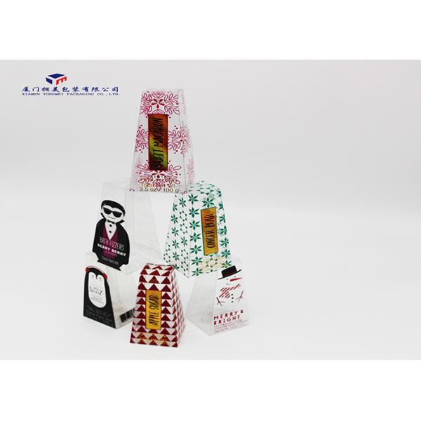 Trapezoid Shape PVC Custom Printed Plastic Boxes Impact Resistance 11.8cm Height