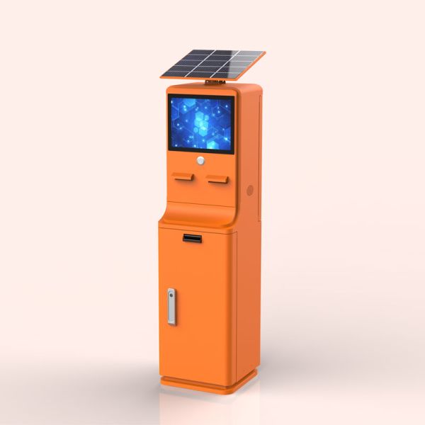 Outdoor Cash Payment With Banknotes & Coin QR Scanner Receipt Printer Touch Screen