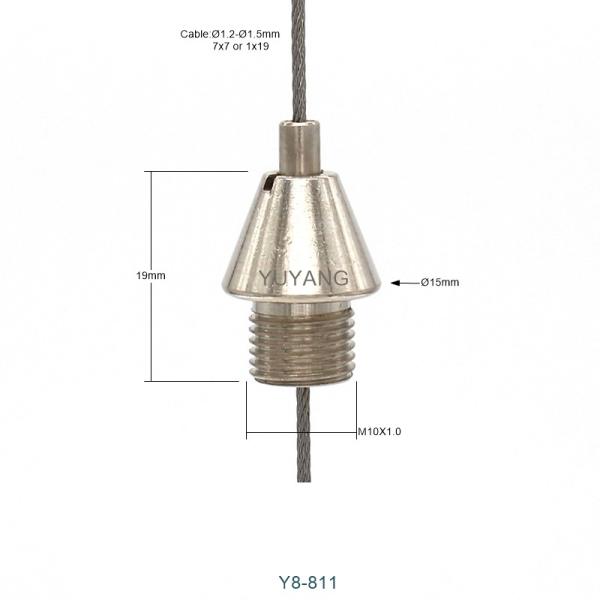 Pendant Light Suspension Cable Gripper Art Installation M10 Brass Cable Gripper For Hanging System