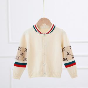 Buy cheap 2023 new boys fall winter double viscose cotton sweater cartoon baby children knit Cardigan sweaters product
