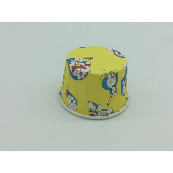 Jumbo Yellow Baking Cups Doraemon Comic PET Coated Muffin Paper Liners Single Wall