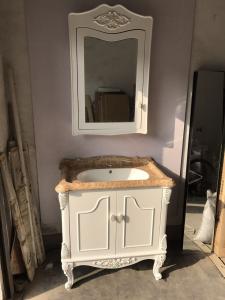 China Square White PVC Bathroom Floor Cabinet / Bathroom Washbasin Cabinet 800 * 480mm on sale