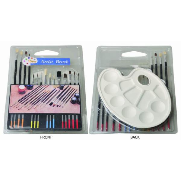 Slim Long Handled Paint Brushes , Personalised Paint Brush Set T With Plastic Palette