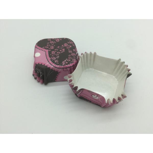 Purple Cupcake Liners Paper Baking Cups Square Mini Cake Cases PET Film Coated