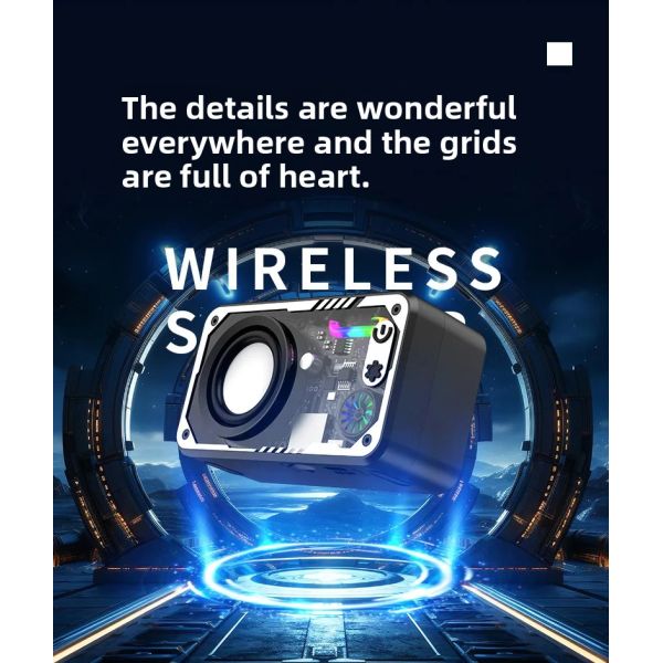 Transparent Mecha Small Wireless Bluetooth Speaker