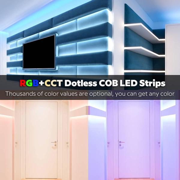0.15kg 840leds 12mm wide RGBCCT DC24V COB led strip light for decorative purposes 3