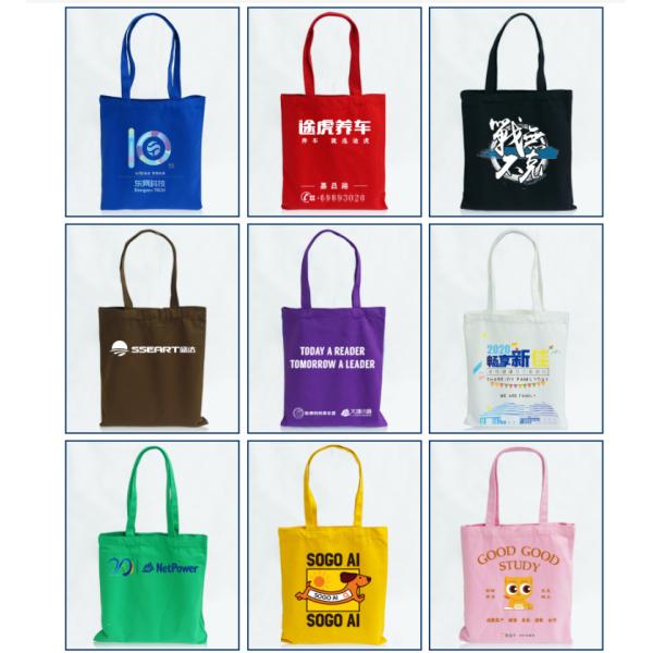 GiftExpress White Cotton Heavy Duty Canvas Shopping Bags Personalized