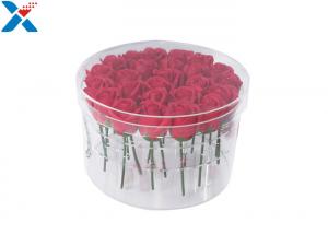 Acrylic Flower Box Clear Waterproof 25 Holes Round Shape For Gift