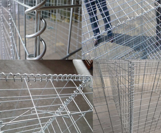 2.5mm-6.0mm Welded Gabion Box Gabion Mesh Cage With Spirals Locking Pins And Stiffener