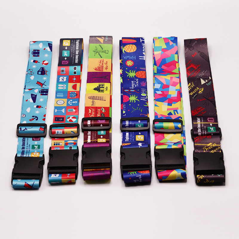 Adjustable Polyester Luggage Strap with Zipper, Button & Combo Lock