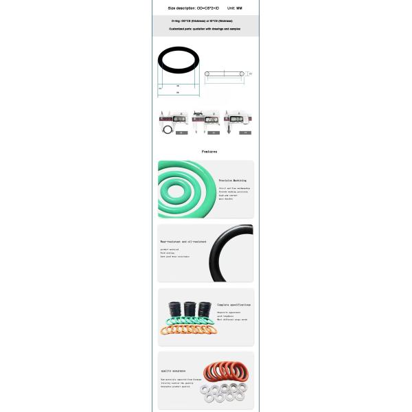 Rubber Products Seals Washer Flexible Flat Silicone Rubber O Ring
