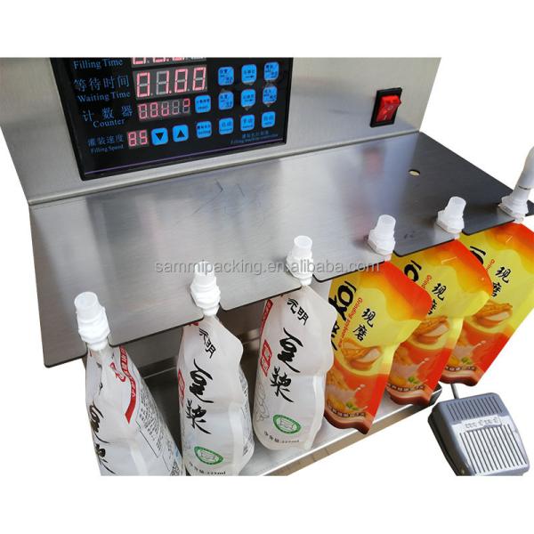 Semi-Automatic Stand-Up Sealing Packaging Machine for Juice Liquid Spout Pouch Filling Accuracy 1ml for Oil
