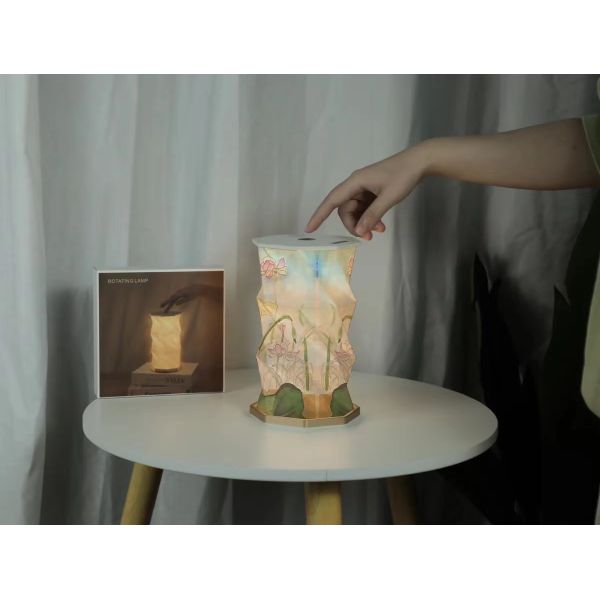 Rotating Folding Origami Light Fixture Large Paper Floor Lamp Touch Control