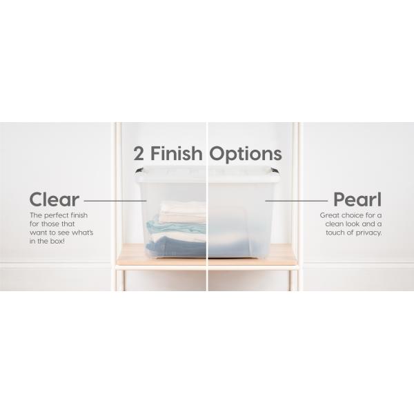 53 Quart Stackable Plastic Storage Bins With Lids And Latching Buckles, 6 Pack - Clear, Containers With Lids