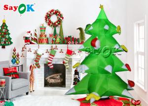 China New Design Green Giant Inflatable Xmas Tree With Ornament Balls And Stars on sale