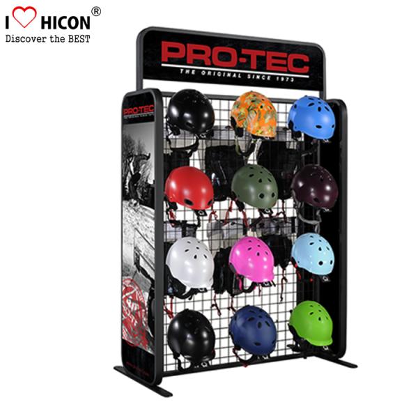 Attract Shoppers Flooring Display Stands Helmet Display Rack Custom Motorcycle Helmet Stand Metal