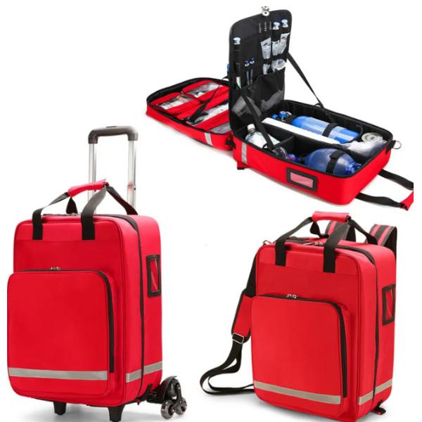 1800D Waterproof Multifunctional First Aid Backpack CE Certified Medical Trolley Bag