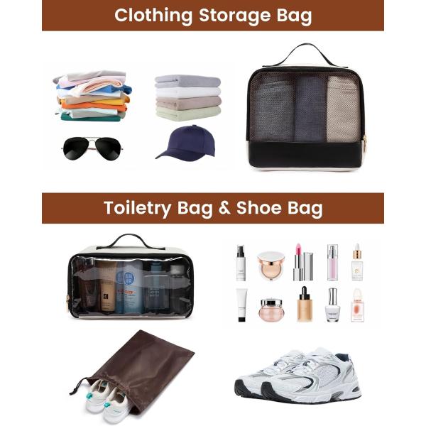 Large Beige Carry On Overnight Duffle Airplane Approved Travel Bag with Laptop Compartment