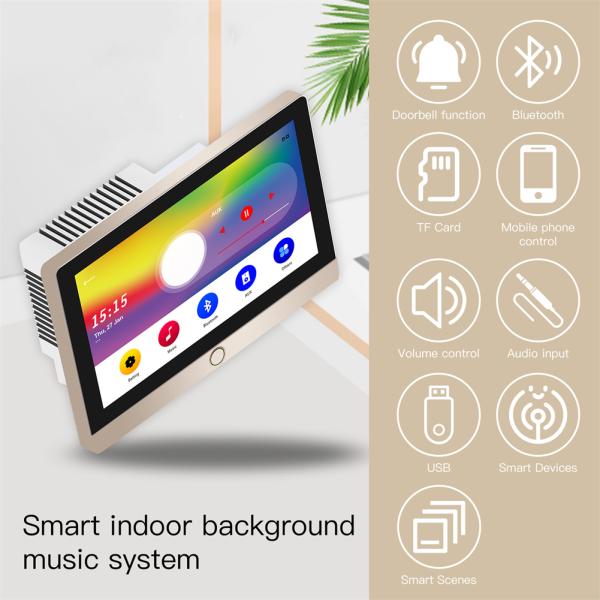 Tuya Wifi Touch Control Panel for Music Play Wall Amplifier Central Control Panel Sync Compatible Music Player Blue toot