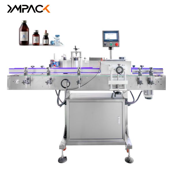 Industrial Round Bottle Automatic Labeling Equipment Double Sided sticker High Precision