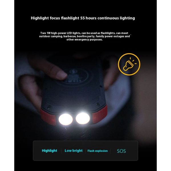 Brightness Solar Cordless Power Bank 30000mAh LED Light Wireless Charging Emergency Rescue