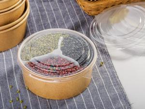 Buy cheap Eco Friendly Disposable Kraft Bowls With Lids product