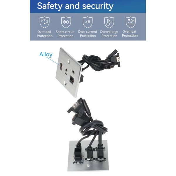 RJ45 Information Wall Panel Audio Video Outlet Multimedia Surge Protector