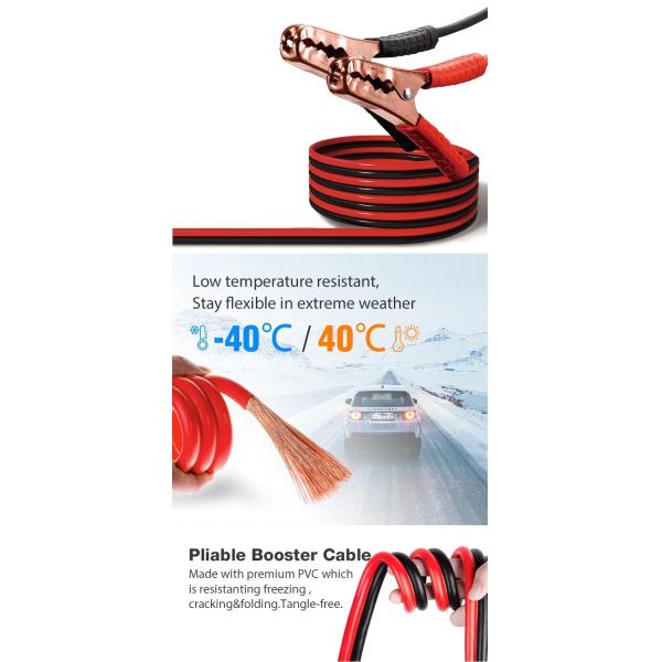 6m Connecting Booster Cables Heavy Duty Jumper Cables For Car Van Truck Engines